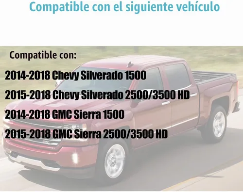 Vista 2 de AUCERAMIC Tapa de Cubierta de Espejo Cromado de la Mitad Superior Compatible con 2014-2018 Chevy Silverado 1500 2500HD 3500HD GMC Sierra 1500 2500HD
