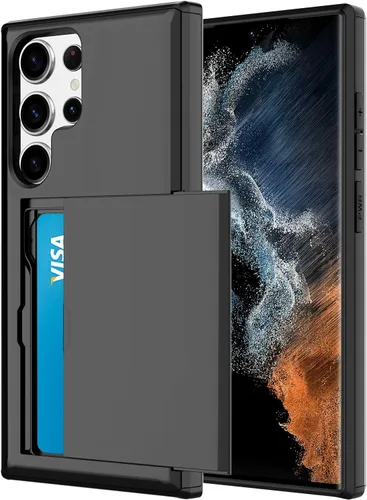 Vista 37 de Funda tipo cartera para Samsung Galaxy S22 con ranura para 2 tarjetas de crédito Funda a prueba de golpes Hybrid Heavy Duty Protection Armor Funda