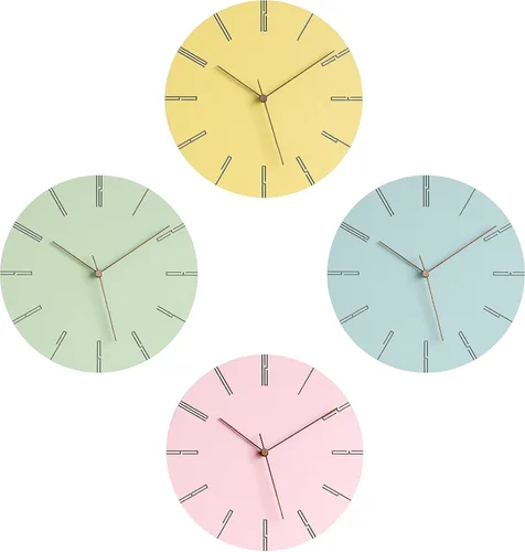 Vista 4 de Stephanie Imports Reloj de pared silencioso minimalista moderno colección azul pastel