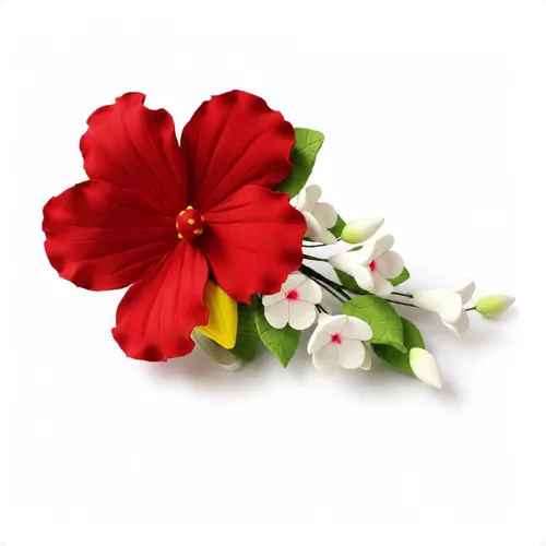 Vista 7 de Global Sugar Art Decoración para tartas de hibisco rosa profundo, flor tropical grande