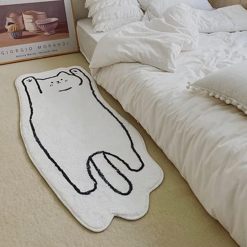 Vista 3 de Alfombra de baño con diseño de gatos, absorbente, antideslizante, súper suave, de dibujos animados, para niños, sala de juegos, dormitorio, lavable
