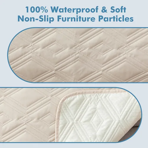 Vista 7 de Genina Juego de 2 Fundas de Reposabrazos para Sofá 100% Impermeables, Fundas para Reposabrazos de Sofá, Sillón, Protectores Antideslizantes