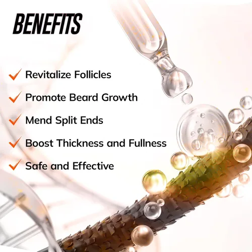 Vista 7 de RootStim 5% Minoxidil Beard Growth Serum for Men: 2-Pack Minoxidil Hair Regrowth Spray with Biotin & Rice Water - Extra Strength Beard Oil for