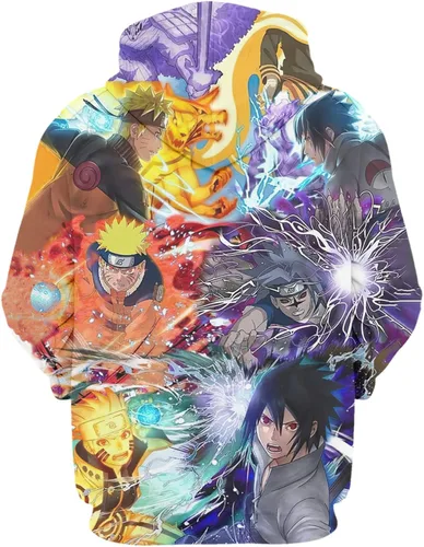 Vista 2 de Wankele Sudadera con capucha para hombre de anime con estampado 3D de dibujos animados, para cosplay, unisex, talla D-XXL, D