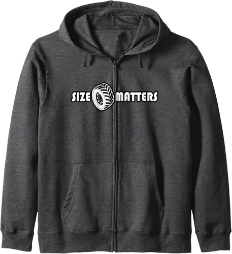 Vista 5 de Size Matters Shirt Tire Car Guy shirt Off Road Zip Hoodie