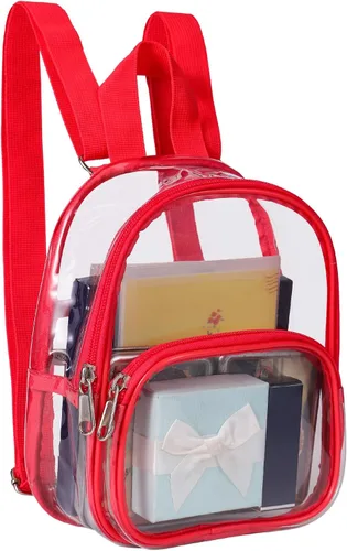 Vista 23 de USPECLARE Minimochila Transparente Aprobada para Estadio para Niños Pequeños y Niñas, Concierto, Festival, Eventos Deportivos, Aguamarina, Mediana