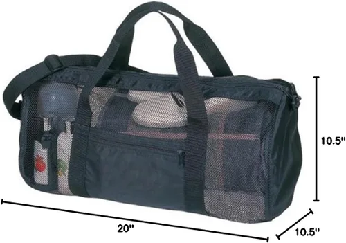 Vista 2 de Eunicole Sport Gym - Bolsa de lona de malla, fácil de secar, color negro