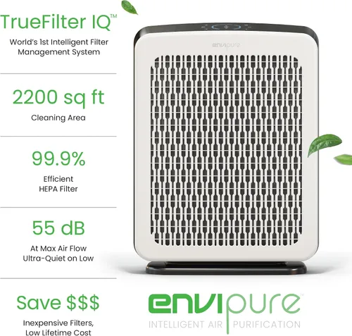 Vista 6 de Purificador de aire HEPA EP-300 EnviPure - Purificador de aire para habitaciones grandes que cubre hasta 2200 pies cuadrados, elimina polen, polvo