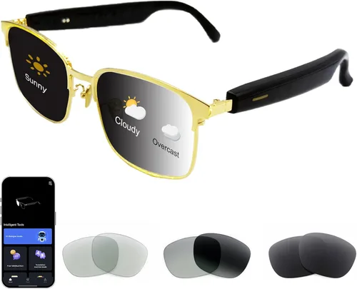 Vista 7 de Gafas de Traducción con IA, Gafas Inteligentes para Mujeres y Hombres, Bluetooth con Chat GPT, 164 Idiomas, Lente Resistente a Luz Azul y UV