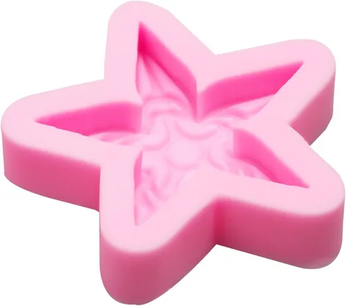Vista 7 de Juego de moldes de silicona, formas de estrella de sol y luna, rosa, moldes para hornear dulces de chocolate, 5 piezas con temática celestial
