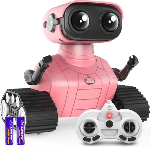 Vista 8 de Hamourd Juguetes robot para niños y niñas, robots emo recargables con control remoto con demostración automática, cabeza y brazos flexibles