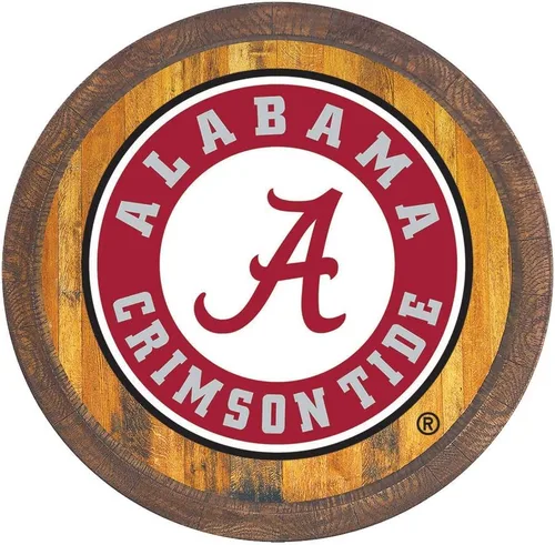 Vista 27 de The Fan Brands NCAA Alabama Crimson Tide: "Faux" - Letrero de barra del equipo deportivo, decoración para el hogar, dormitorio, garaje, oficina