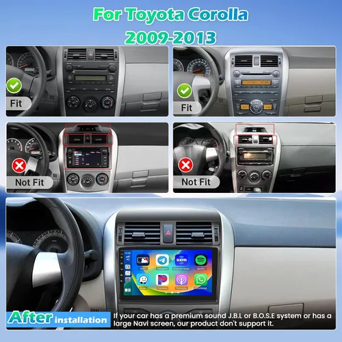 Vista 2 de Radio de coche para Toyota Corolla 2009 2010 2011 2012 2013, [4+64G] pantalla táctil de 9 pulgadas para Corolla estéreo Carplay Android Auto