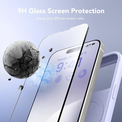 Vista 4 de GONEZ Funda de silicona para iPhone 14 Pro Max, compatible con MagSafe, con protector de pantalla + protector de lente de cámara, silicona líquida a
