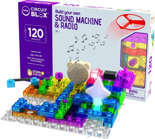 Vista 7 de E-Blox Kit de circuito STEM de bloques de construcción, 59 proyectos, construye tu propio espectáculo de luces de lanzamiento de ventiladores