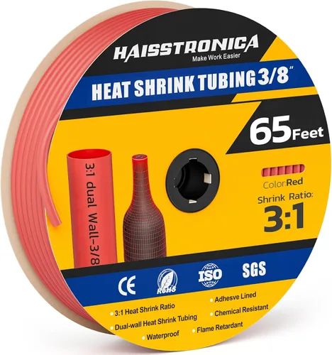 Vista 31 de haisstronica Tubo termorretráctil 3:1, relación de encogimiento, tubo termorretráctil de grado marino forrado con adhesivo para el hogar, automoción