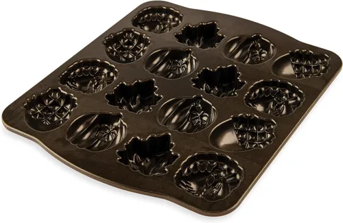Vista 3 de Nordic Ware - Molde para pastelitos de otoño, 3 tazas, color bronce