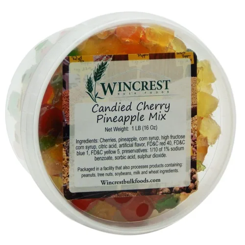 Vista 3 de Fruta confitada - Tina de 1 libra (piña de cereza)