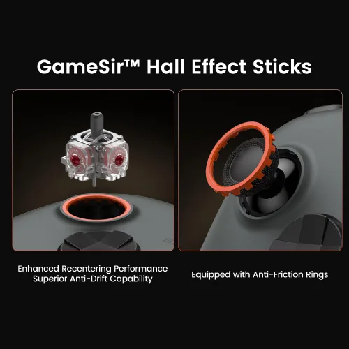 Vista 4 de GameSir Nova Lite 2 Wireless PC Controller with Hall Effect Joysticks & Triggers, 2.4G & Wired 1000Hz Polling Rate, Remappable Buttons - Compatible