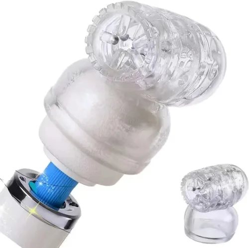 Vista 4 de GURECOD Accesorio de masajeador y accesorio de masaje, cubierta de cabeza de silicona transparente para masajeador