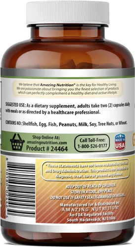 Vista 4 de Amazing Formulas Complejo de ginseng de 1000 mg de extracto de ginseng coreano 4:1, suplemento de cápsulas, sin OMG, sin gluten, fabricado