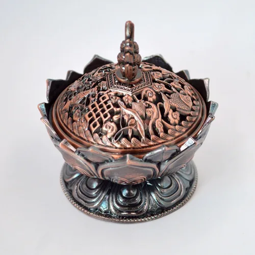 Vista 2 de Buddha Lotus Flower Zinc Aleación Metal Incienso Quemador Incienso Titular Incienso Incienso para palo/Cono/Pequeña Bobina Incienso
