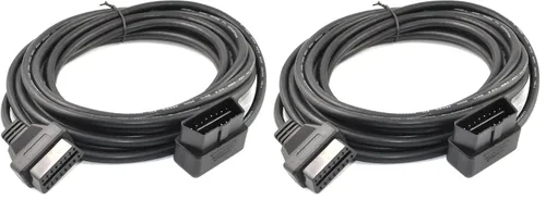Vista 8 de Cable OBD II OBD2 de 16.4 pies de 16.4 ft/16.4 pies de ángulo derecho/izquierdo macho a hembra Cable de extensión OBD para coche Auto Diagnóstico
