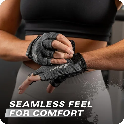 Vista 3 de Harbinger Pro Gloves 3.0 - Guantes de entrenamiento de alto rendimiento, agarre mejorado, transpirables elásticos en 4 direcciones, cierre de muñeca