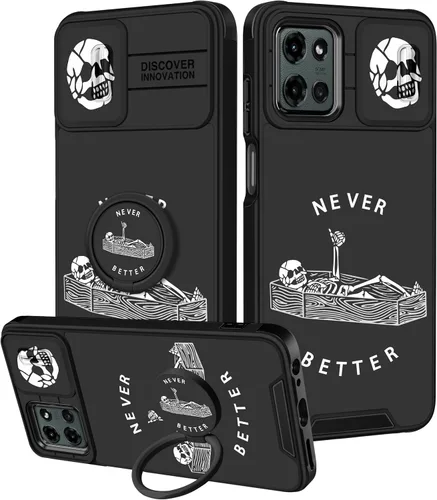 Vista 53 de para Moto G 5G 2023 funda - Cubierta de teléfono linda con corazón para mujeres y niñas, diseño único negro con cubierta deslizante para la cámara
