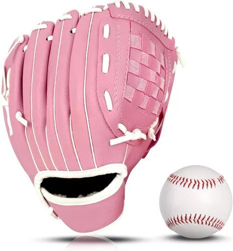 Vista 12 de Guantes de béisbol + juegos de pelotas, guante de sóftbol, guante de béisbol, 10.5-12.5 pulgadas para entrenamiento de jóvenes/adultos y juego
