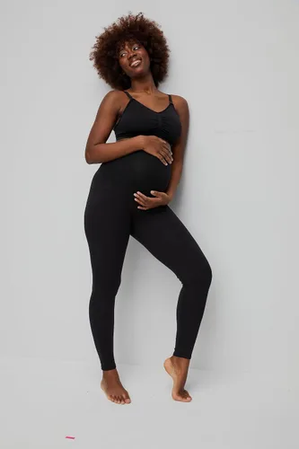 Vista 4 de Motherhood Maternity Women's Essential Stretch Secret Fit Over the Belly Leggings Full Length & Crop Length XS-3X 1 & 2 Packs