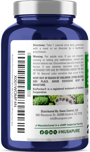 Vista 3 de Noni Fruit, sin OMG, vegano, 300 mg, 240 cápsulas vegetales - 240 porciones