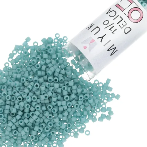 Vista 12 de Miyuki Cuentas de semillas Delica – Tamaño 11/0 (0.1 in), DB0079, forrado azul agua AB, 0.3 oz, aprox. 1440 cuentas, fabricado en Japón