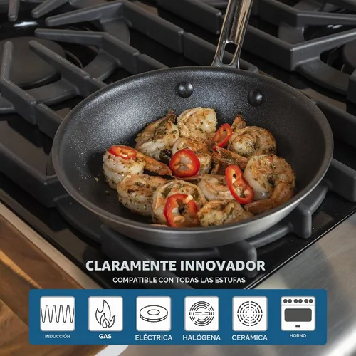 Vista 5 de VIKING Culinary Professional - Sartén antiadherente de acero inoxidable de 5 capas, 8 pulgadas, mango ergonómico que se mantiene fresco, apto