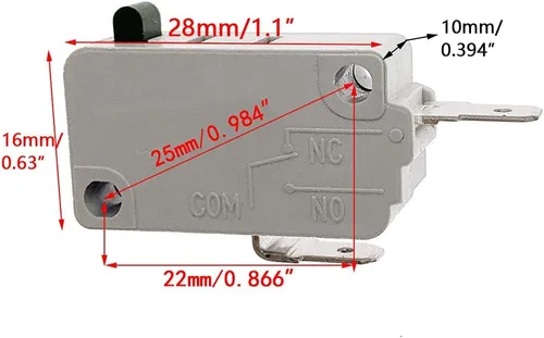 Vista 2 de 2 piezas KW3A normalmente cerrado horno microondas puerta micro interruptor DR52