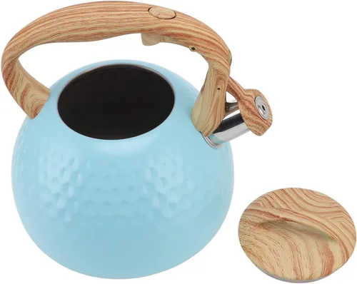 Vista 9 de Hervidor de té, hervidor de té silbante de 3 litros para estufa, hervidor de té de acero inoxidable, tetera para estufa, con mango ergonómico