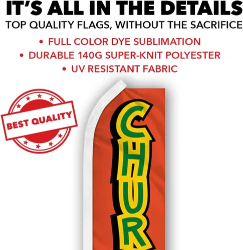 Vista 4 de Churros Swooper - Bandera publicitaria perfecta para frentes de tiendas, cafeterías, minoristas, tiendas, camiones de comida, eventos, ferias