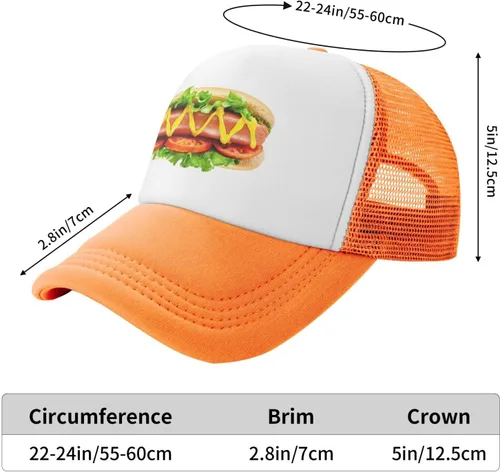 Vista 4 de Gorra de béisbol para perros calientes para mujeres, hombres y adolescentes, divertidos sombreros de camionero para decoración de fiestas
