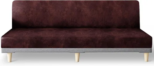 Vista 11 de molasofa - Funda elástica para futón de aspecto de cuero, cubierta para sofá sin brazos, protector de muebles con parte inferior elástica, funda