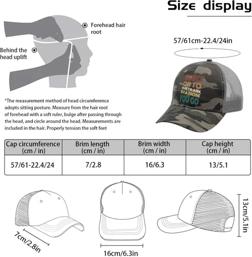 Vista 4 de devor Baseball Cap be Nice or to The Train Station You go Baseball Caps for Women Funny Caps Adjustable
