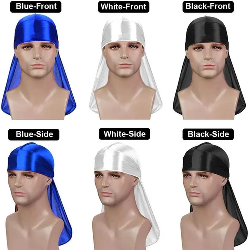Vista 28 de Premium Durag Pack for Men, Silky Doo Rag for 360 540 720 Waves