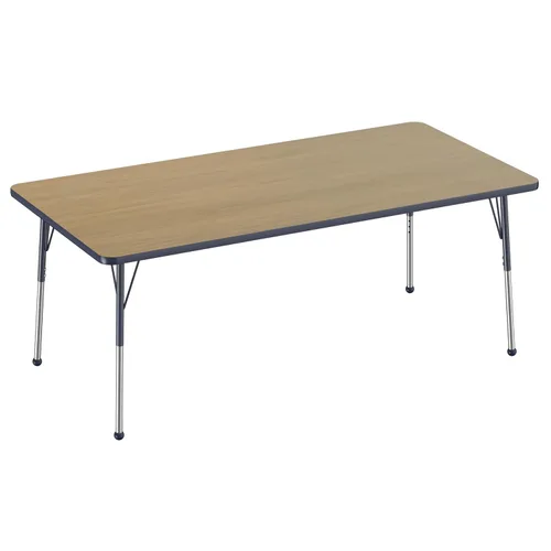 Vista 99 de FDP - Mesa rectangular para actividades escolares y de oficina (24 x 36 pulgadas), patas estándar con deslizadores giratorios, altura ajustable
