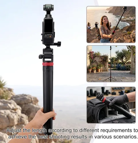 Vista 7 de 80" Selfie Stick Extendable Tripod with Adapter for DJI Osmo Pocket 4/3