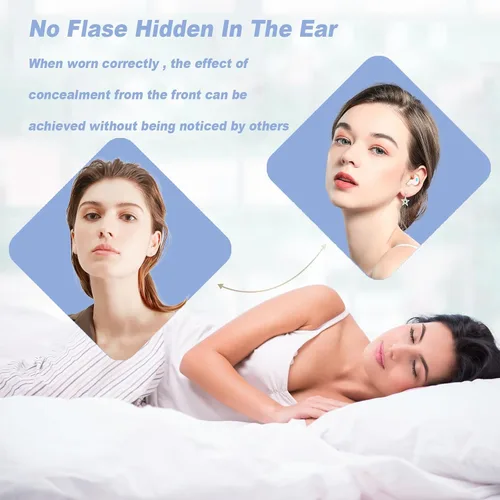 Vista 5 de Xmenha Auriculares invisibles inalámbricos Bluetooth para dormir pequeños auriculares para dormir de lado