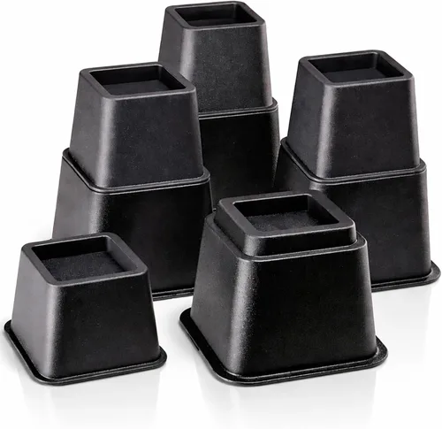 Vista 10 de Vive Elevadores de cama resistentes (paquete de 4, 3 pulgadas), elevadores de muebles para sofá, mesa, escritorio, silla y dormitorio, elevadores
