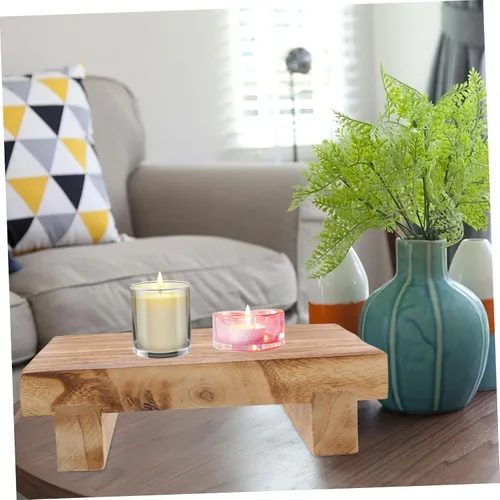 Vista 9 de Tofficu Elevador de madera para encimera de cocina, taburetes pequeños para decoración taburete de pie para sala de estar