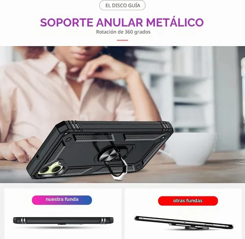 Vista 6 de LeYi Funda para Samsung Galaxy A05 (no compatible con A05S) con protector de pantalla y protector de lente de cámara, funda resistente de grado Negro