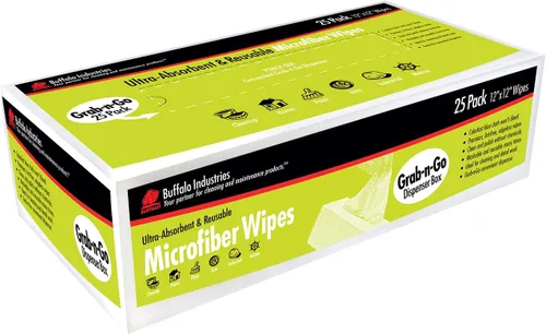 Vista 7 de Buffalo 65102 - Paños de limpieza económicos de microfibra, caja de toallitas dispensadora, azul, 12 x 12 pulgadas, paquete de 25