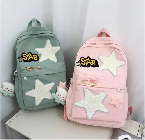 Vista 5 de Mochila de Halloween Y2K, linda mochila estética Kawaii para mujer, Rosado, Mochilas Daypack