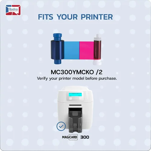 Vista 2 de Bodno Magicard 300 Impresora MC300YMCKO Cinta de color - YMCKO - Tarjeta de demostración de software de 300 impresiones